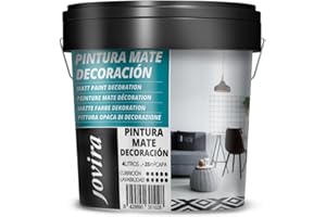 JOVIRA PINTURAS Pintura Mate Decoración. Blanco Liso. Interior-Exterior.Para paredes, techos y fachadas. (4 Litros) A-13