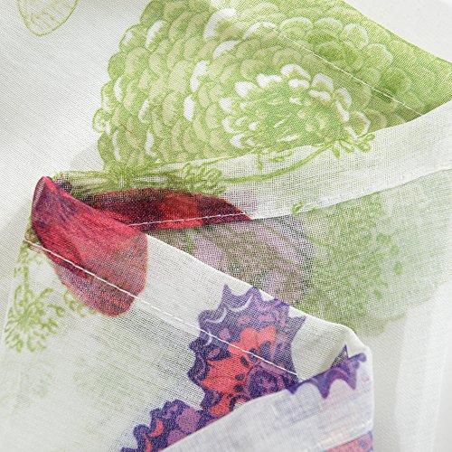 Top Finel Fantastische Schmetterling Voile Gardinen Sheer Vorhang Panels für Küche Wohnzimmer Schlafzimmer, Tüllen, Panel, Polyester, Weiß,H×B: 215×140 cm - 6