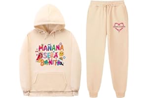 XUEQINGDE Álbum Mañana Será Bonito Chándal para Mujer de 2 Piezas Essentials Fleece Sudadera con Capucha y Pantalones Chándale Musical Otoño Corteiz Y2K Chándal Conjunto de Traje de Jogging Unisex