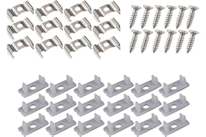 STARLANDLED Lot de 20 clips de montage LED et embouts pour canal en aluminium en forme de U pour As