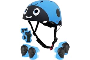 VICTOPER Kids Bike Helmet for Boys and Girls Ages 3-8, Toddler Helmet with Pads Set for Cycling, Scooter, and Skateboard, Cartoon Style Gift. Blue