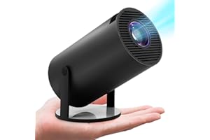 ASTARAMA Mini Proyector Portatil,Proyector 4K con Keystone Automática, Pantalla Proyector 2.4/5G WiFi Bluetooth 5.0 260ANSI Android 11.0, Pantalla de 130 Pulgadas, Giro de 180 Grados (Gris y Negro)