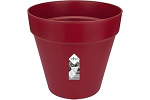 elho Loft Urban Round 40 - Large Plant Pot Outdoor - 100% Recycled Plastic - Ø 38.5 x H 35.3 cm - Red/Cranberry Red