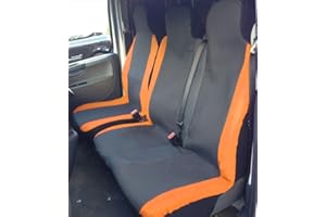 Carseatcover-UK® Heavy Duty ORANGE Racing Fabric Van Seat Covers - Fits Most Vans - Single & Double