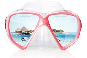 EXP VISION Snorkel Diving Mask Panoramic HD Swim Mask, Anti-Fog Scuba Diving Goggles,Tempered Glass Dive Mask Adult Youth Swim Goggles with Nose Cover for Diving, Snorkeling, Swimming