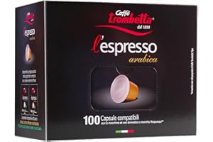 CAFFE TROMBETTA Caffè Trombetta - l'Espresso Arabica, Capsule Compatibili con Sistema Nespresso - Confezione da 100 Capsule