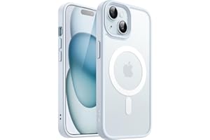 ‎JETECH JETech Magnetyczna Etui dla iPhone 15 6,1 Cala Kompatybilny z MagSafe, Półprzezroczysta Matowe Tylna Szczupły Odporny na Wstrząsy Case (Niebieski)