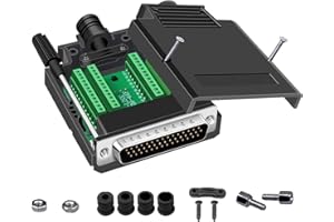 PENGLIN Adaptador serie DB44, RS232 D-SUB de 44 pines, conector macho de 44 pines, conector de placa de ruptura macho con accesorios de carcasa