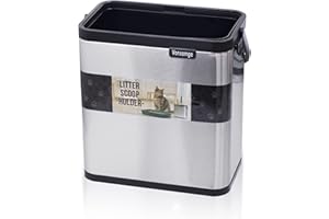 Vonsamge Universal Cat Litter Scoop Holder, Stainless Steel Small Portable Cat Litter Scooper Holder Trash Container.
