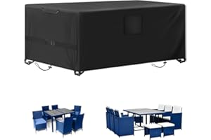 Kovshuiwe 180x120x74cm Housses de Meubles de Jardin,Housse Salon De Jardin Imperméables,Housse Salon de Jardin, Housse de Table Extérieur Bâche Tissu 420D Oxford,Anti-UV