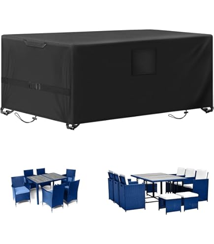 Housse Pour Meubles De Jardin Ronde,100x100x80cm Housse De Protection Table De Jardin En Tissu Oxford Robuste Pour Salon De Jardin Bâche Housse Ronde Imperméable Anti-UV-Le Noir