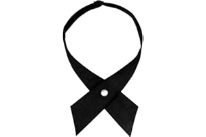 Mantieqingway Tie for Men Women School Uniform Adjustable Criss-Cross Bow tie Solid Color Pre Tied Bowtie for Girls