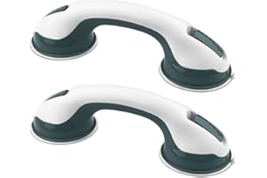 Baxcdyswe 2 Piezas Agarraderas Baño para Mayores, Asidero Ducha, No Requiere Perforación, Asa Ventosa Seguridad Antideslizante para Personas Niños y Ancianos, Minusválidos para Bañeras, Ducha, Inodoro