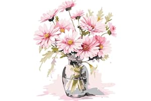 hoshiron Dipingere con i Numeri Adulti, Paint by Numbers Kit, Colorare con i Numeri Adulti, Dipingi con i Numeri con Tela, Vernice Acrilica e 3 Pennelli(senza Cornice30 x 40cm-Fiori 05