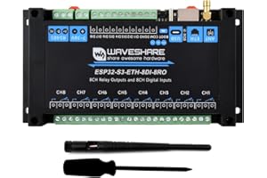 WAVESHARE Industrial 8-Ch ESP32-S3 WiFi Relay Module, Onboard RS485, Digital Input, Relay, Ethernet Port and Multiple Isolation Protection Circuits, Supports RS485 and Bluetooth/WIFi Remote Control