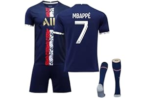KOBZIO 2022-2023 Camiseta de fútbol Camiseta de París Camiseta de niños de Manga Corta Camiseta de Local de París Camiseta de Adulto, (Camiseta + pantalón Corto + Calcetines)