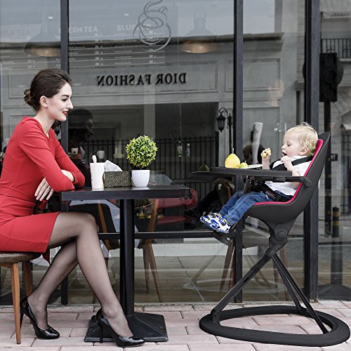 Hot Mom Komfort Baby und Kinderhochstuhl mit abnehmbarem Essbrett und 360¡ã Sitz, zusammenklappbar - 4