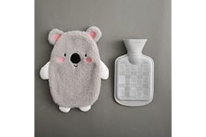 ROIMOE Premium Wärmflasche mit Weichem Bezug Abnehmbare 0.5 Liter Kinderwärmflasche Sichere und Haltbare Naturkautschuk Warm Hot Water Bottle Beste Geschenk (Koala-Grau)