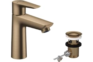 hansgrohe Talis E Mitigeur de lavabo 110, avec tirette et vidage, bronze brossé, 71710140