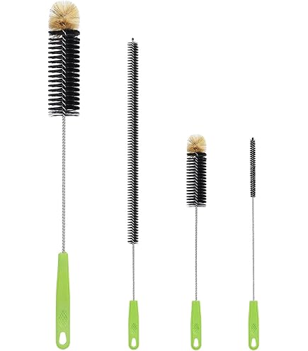 Goupillon Nettoyage Avec Billes D'Acier Inox - Brosse Bouteille Pliable Pour Coins Difficiles