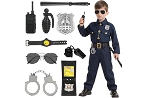 Alaoo Costume Polizia Accessori Set, Set da Poliziotto, Attrezzature e Accessori per La Polizia, Accessori per Costumi Cosplay, Adatto per Halloween, Carnevale, Giochi di Ruolo