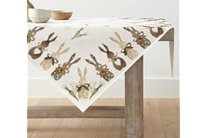 ‎ARTOID MODE Artoid Mode Hasen Karotten Ostern Waschbare Tischwäsche, Saisonaler Frühling Küche Tisch Dekoration Drinnen Urlaub Party Dekor 85x85 cm