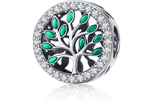 TELEYE Bransoletka Charm Koralik Drzewo Życia DIY Charm Srebro 925 Pasuje do bransoletek Pandora Naszyjnik, Europejska Bransoletka Charms (SCC1095)