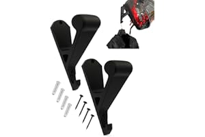 RusticHome Soporte Casco Moto Pared con Gancho Universal/Perchero para Casco de Motocicleta + Chaqueta + Llaves/Estante de Pared para Casco de Moto Pack 2 Uds Color Negro
