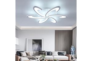 GreeLustr Ceiling Lights Living Room - 6000K Cool White Acrylic LED Ceiling Lights for Living Room, Geometric Design Ceiling Lights for Home Bedroom Kitchen Office Corridor (6 Heads Cool White