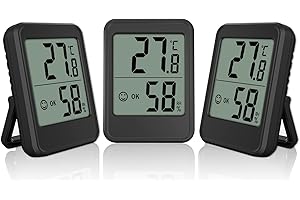 DIFCUL Igrometro da Interno Mini Termometro Aigitale da Interno per il Monitoraggio dell'umidità per Interni, Camera del Bambino, Magazzini, serre ecc Termometro domestico (Nero 3 set)