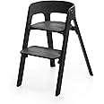 Stokke Steps Chair, Black - 5-in-1 Seat System - Transform Into Newborn + Toddler High Chair - Use Through Childhood or Up to 85 kg/187 lbs. - Tool-Free, Stylish & Adjustable