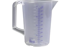hünersdorff Transparent measuring jug, Plastic, Transparent/Blue, 1 L