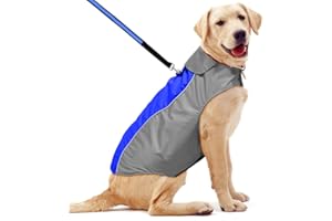YFbrite Waterproof Dog Coat - Lightweight Pet Raincoat | Adjustable Warm Jacket | Dog Cloth for All Breeds Sizes (Blue, X-Large)