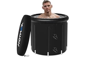 HotMax Ice Bath Tub with Water Chiller Interfaces, 8-Leg Cold Water Therapy Tub for Recovery, 5 Layers Cold Plunge Tub, Portable Bathtub Adult