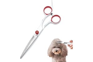 ZFRITP Ciseaux Chien Toilettage, Ciseaux Toilettage Chien Professionnel, Ciseaux Courbés Pour Animaux De Compagnie Avec Bout Rond De Sécurité Pour Animaux, Pour Couper Les Poils De Chiens Et Chats