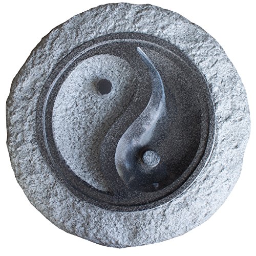 Vogeltränke Ying Yang dunkelgrau Polystone Granitoptik Granit Vogel Tränke grau Kunststein B-Ware zum Sonderpreis - 3