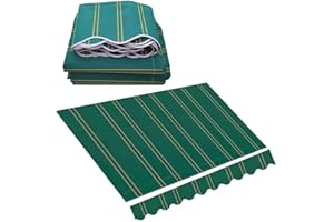 YHDMDQ Tela De Repuesto para Toldo, Lona Recambio para Toldo Jardín Patio Terraza Balcón Exterior, Toldo De Lona 4x3.5m Cubierta del Toldo, Vela De Sombra Recambio De Tela Lona(Green,3x2m/10x6.5ft)