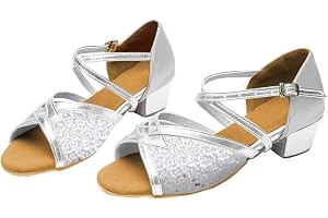 Dansskor barn flickor latin: Glitter balettskor med mjuka sulor kvällsskor prinsesskor klädskor eleganta bröllopsskor festsko