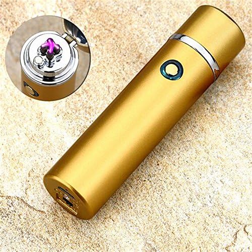 5 colours Usb lighter charge Arc windproof electronic cigarette lighters Novelty Electric Smoke cigarette (gold)
