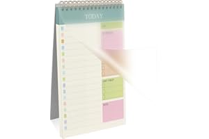 OFFCUP Bloc de Planification Hebdomadaire, 1pc A5 To-Do List de Taches 52 Feuilles (104 Pages), Blocs Note Agenda Quotidien Non Daté Détachable pour Scolaire, Bureau & Personnel, Bleu