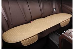 YUNZLAN Universal Leather Car Seat Cover/Protector, Front/Rear car cushion Car Seat Pad/mat with Non-slip Bottom,rear seat-beige
