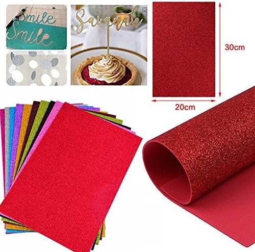 Glitter Paper, 10 Sheets Glitter Card stock paper A4 Glossy Paper Glitter Card Glitter Card Patchwork for DIY Craft Scrapbooking Assorted