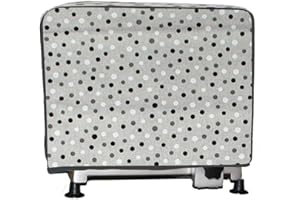 MAGIE DI CASA Copri affettatrice in cotone cm 43x56x31 Made in Italy (POIS GRIGIO E NERO)