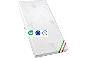 GHIOCUSCINI | Baby Materasso Lettino Certificato EN16890:2017 + A1:2021, 60 x 120 alto 11cm ALOE VERA, OEKO-TEX®, CertiPUR™, Traspirante, Antimicrobico e Antibatterico, Made in Italy