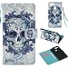 Produktbild HUAWEI HONOR 7A Hülle, HUAWEI HONOR 7A Schutzhülle, Alfort Lederhülle Flip PU Leder Hülle Cover Wallet Case für HUAWEI HONOR 7A Smartphone Tasche Handytasche mit Standfunktion (Blaues Muster)
