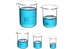Beekeg 5 Stück Messbecher Klein 5ml+10ml+25ml+50ml+100ml Sets für Labor-Messbecher