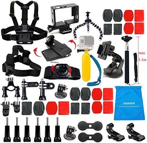 LifeLimit® Accessories Starter Kit for Gopro Hero 5/Session/4/3/2/HD Original Black Silver Cameras /Xiaomi Yi