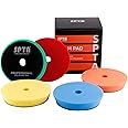 SPTA Buffing Polishing Pad, 5Pcs 150mm Polishing Sponges Wax Sponges Car Buffing Polishing Pad Foam Set for 125mm DA/RO Dual Action Polisher Sanding,Polishing, Waxing