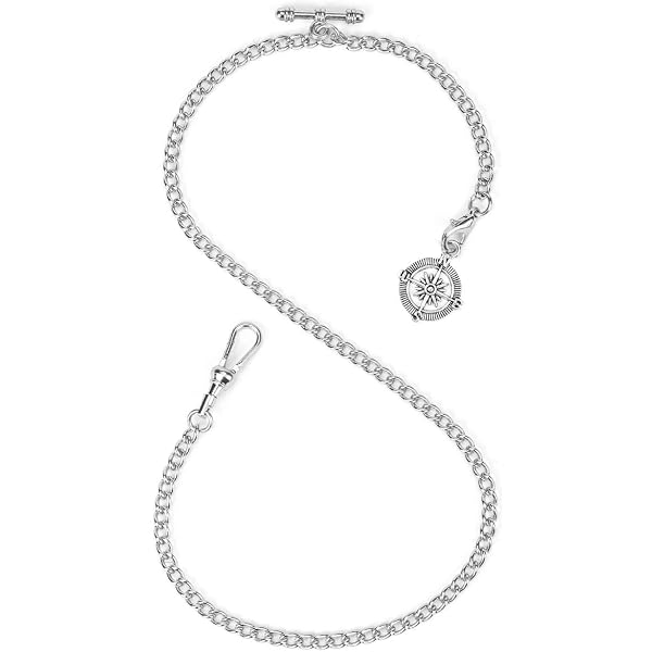 Chaîne Pour Montre De Poche Albert - Plaquée Or 35cm Avec Mousquetons