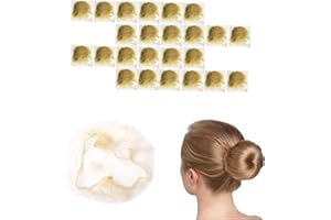 SONGQEE Invisible Hair Nets for Catering, Hair Bun Nets Blonde Ballet Hair Net for Girls, Elastic Edge Mesh Hair Nets for Women Bun, Hair Bun Holder for Hair Ballet Gymnastics Bun Making, 50cm/20inch (24PCS)